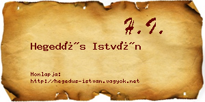 Hegedűs István névjegykártya